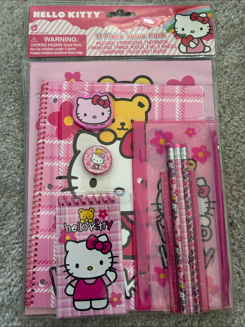 Hello Kitty Pink Kids Stationery 11-Piece Set